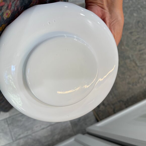 -Vintage Ruby and Milk-glass Hand Painted Bowl- Mod Kitchen Luxe - Picture 13 of 16